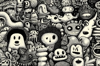create clean and unique doodle art designs