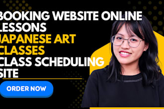 a modern class booking website for japanese art instructors and online lessons