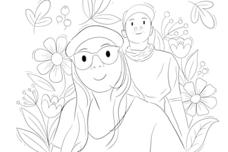 draw stunning hand drawn digital line art for coloring pages and books