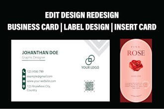 edit, design redesign insert card business card label