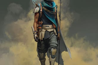 sci fi character illustration or sci fi character