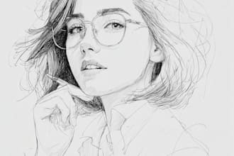 draw line drawing or pencil sketch illustrations