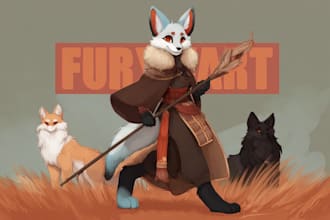 do furry art, fursona, dnd furry character and anthro art, sfw