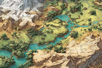 draw fantasy map illustration