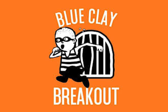 design classic blue clay breakout logo