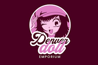design modern premium fun logo for a specialty doll shop