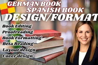 format, design german book layout, spanish book, italian book manuscript typeset