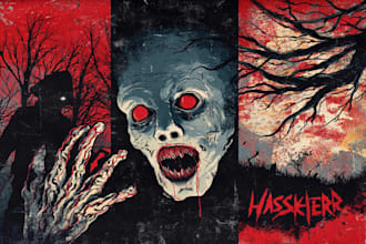 do halloween retro vintage horror poster book cover dark art creepy album cover