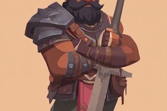 draw 2d game character illustration
