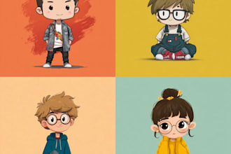 draw cute vector character with chibi style