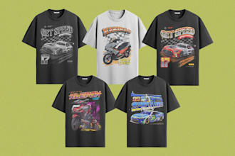 create standout racing theme for brand or merchandise
