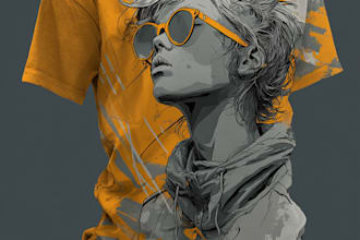 do custom t shirt design and t shirt illustration