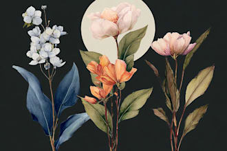 draw botanical illustration art for you
