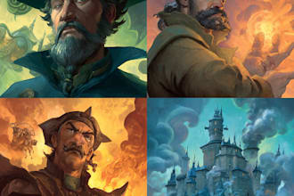 draw fantasy illustrations for board game cards