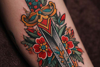 do sleeve tattoo design, realistic tattoo design