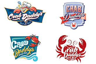 design outstanding restaurant, seafood, crab logo