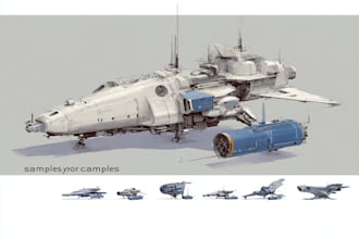 design spaceship concept art for you