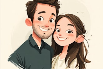 create an photos into  realistic couple portraits