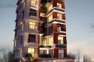 create architectural 3d exterior render by 3ds max