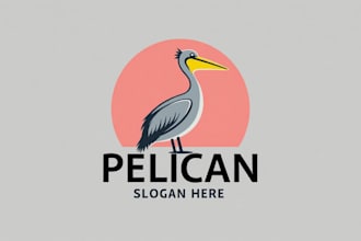 design eye catchy pelican bird logo with unlimited revisions