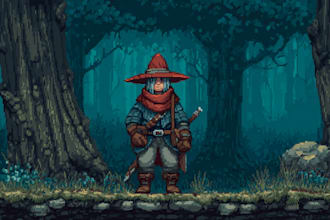 design a 2d pixel art character for your game