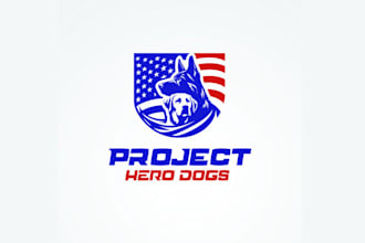 design patriotic puppy raising nonprofit logo