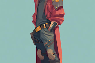 draw 2d game character for game art