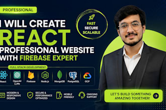 create  react professional website with firebase expert
