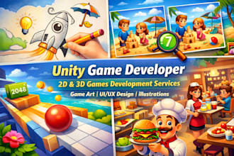 create a unity 2d or unity 3d game as a professional unity developer