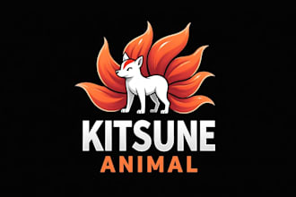design different kitsune mask logo for you only 15 hours