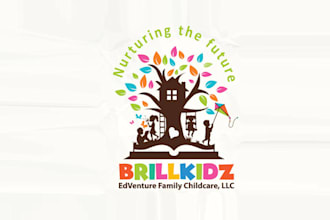 design childcare kids baby children daycare logo
