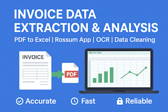 extract and process invoice data and deliver in excel or CSV