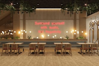 do interior design for your bakery, cafe or restaurant
