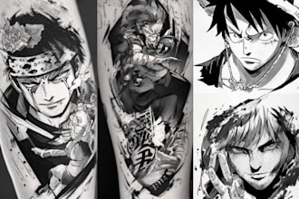 create the coolest anime or manga tattoo design