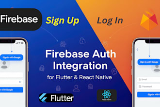 integrate firebase authentication in flutter or react native app
