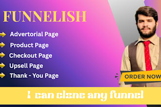 clone any advertorial and product page using funnelish