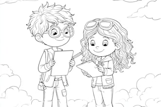 draw detailed coloring book page adults or children