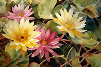 draw botanical illustrations of flowers and plants