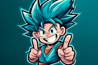 custom manga character logo design