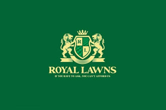 design royal lawns boss lawn management logo