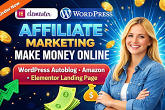 wordpress amazon affiliate marketing autoblog elementor landing page clickbank