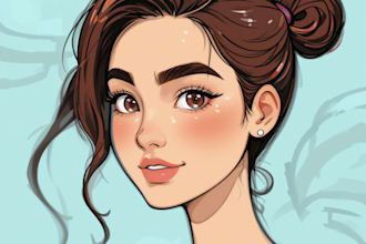 draw your adorable childs photo into a cartoon portrait