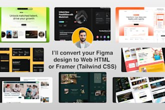 convert your figma design to web HTML or framer using tailwind CSS