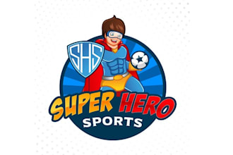 design super hero sports leagues logo