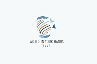 design oil painting travel agency logo