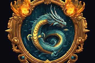 design fantasy game logo with cool unique magic style
