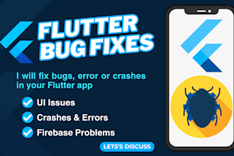 fix bugs and errors in your flutter app, flutter bug fix, flutter fix, UI bugs