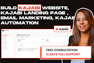 build kajabi website, kajabi landing page , email marketing, kajabi automation