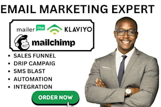 setup mailerlite funnel mailchimp email campaign klaviyo automation email blast