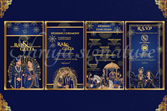 design premium royal luxurious wedding ecards